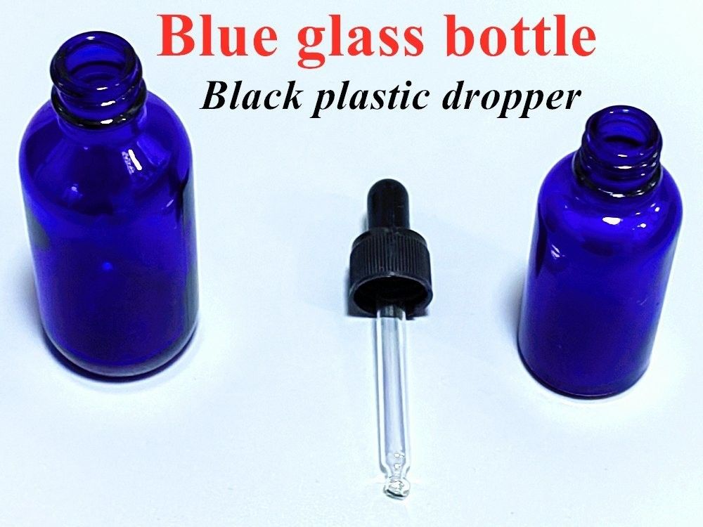 10 ml 20 ml 30 ml 50 ml Embalagem Cosmética Redonda Vazia Boston Embalagem Vazia Óleo Essencial Azul Garrafa de Vidro Com Garrafa