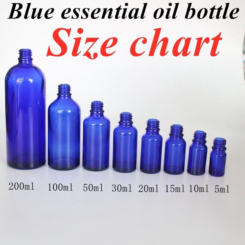 20 ml 30 ml Óleo Essencial soro de cuidados com a pele frasco de embalagem cosmética Cobal Blue Glass Dropper Flask com Dropper