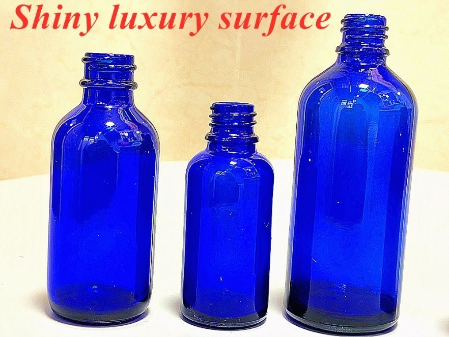 20 ml 30 ml Óleo Essencial soro de cuidados com a pele frasco de embalagem cosmética Cobal Blue Glass Dropper Flask com Dropper