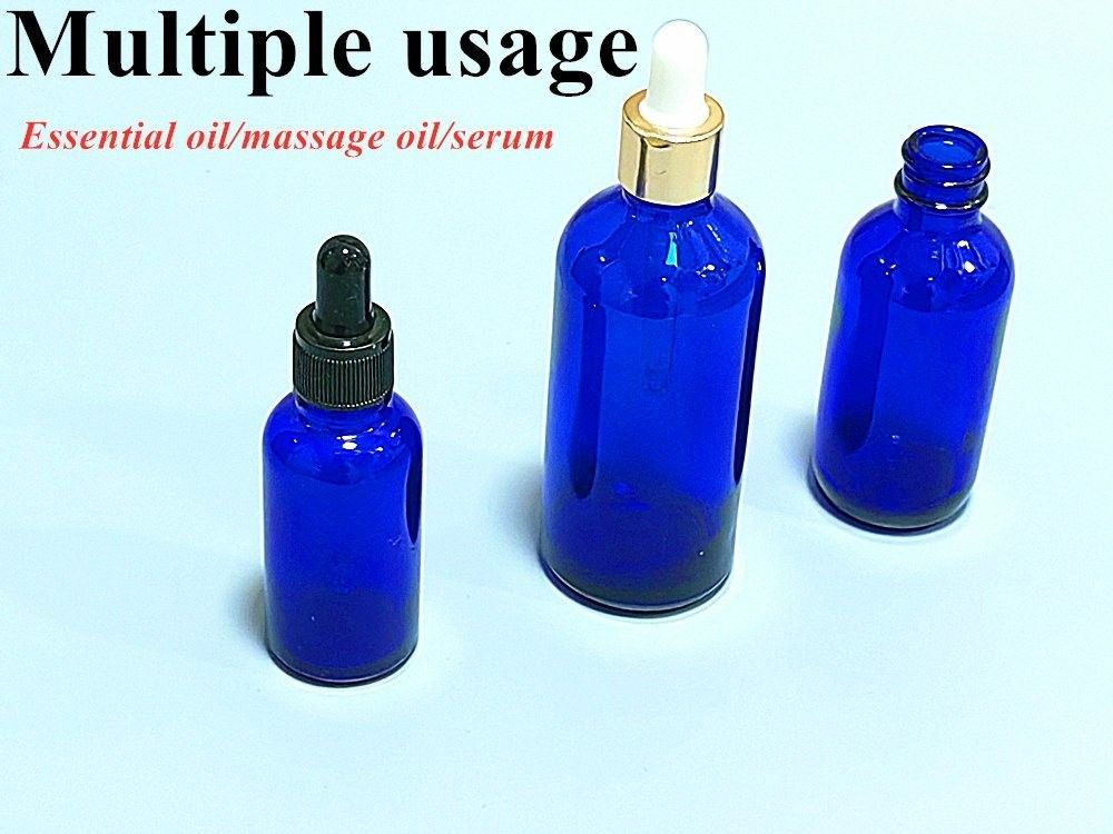 Vidro Cosmético Sero Azul Garrafa 20ml 30ml 50ml Luxury Óleo Essencial Garrafa de Vidro com Garrafa