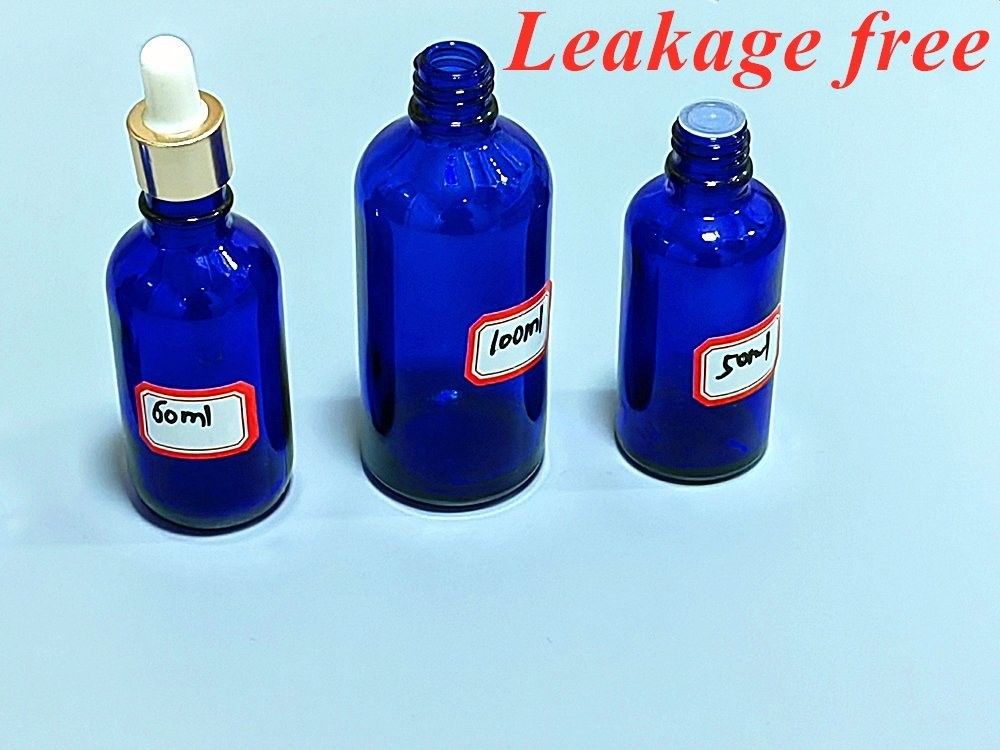 Vidro Cosmético Sero Azul Garrafa 20ml 30ml 50ml Luxury Óleo Essencial Garrafa de Vidro com Garrafa