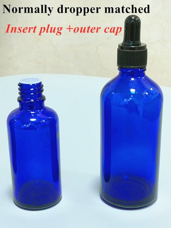Vidro Cosmético Sero Azul Garrafa 20ml 30ml 50ml Luxury Óleo Essencial Garrafa de Vidro com Garrafa