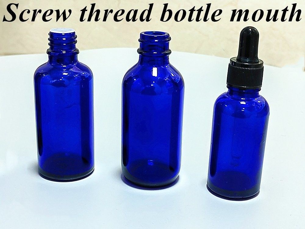 30 ml 50 ml 60 ml Botelho Cosmético Redondo Vazio Pequeno Azul transparente Óleo Essencial de Vidro Bottle Dropper Glass Bottle