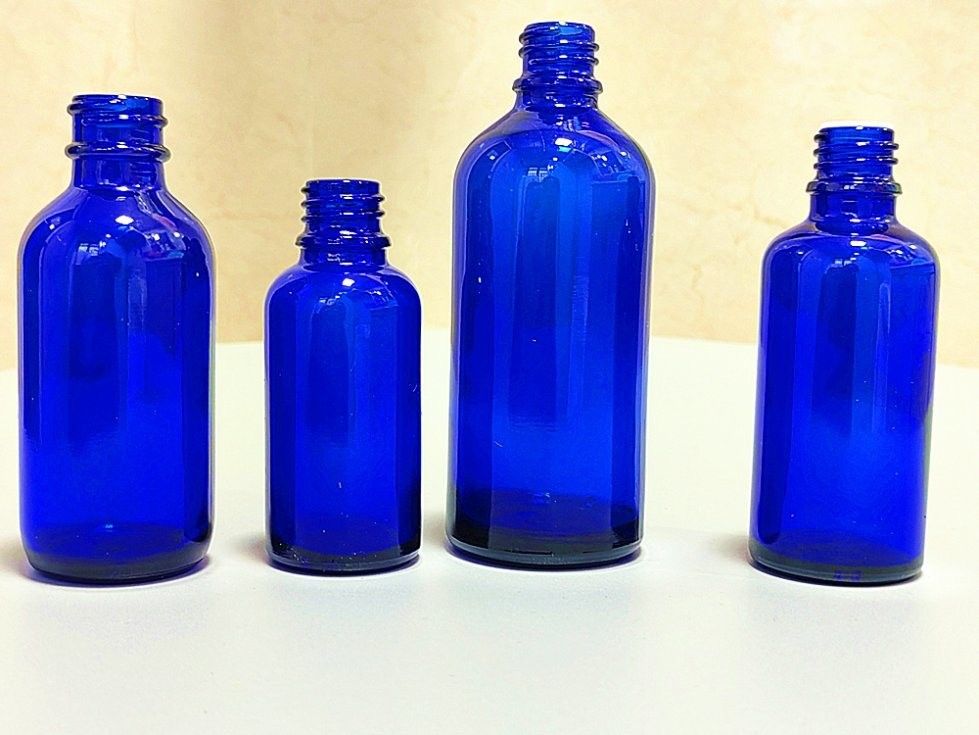 30 ml 50 ml 60 ml Botelho Cosmético Redondo Vazio Pequeno Azul transparente Óleo Essencial de Vidro Bottle Dropper Glass Bottle