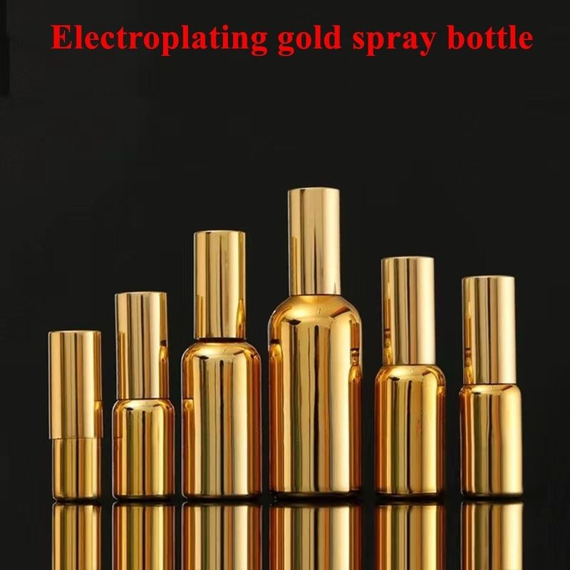 30 ml 50 ml Eletropolimento Ouro Prata Vidro Spray Cosméticos Botelho Ouro cosmético Botelho de Óleo Essencial