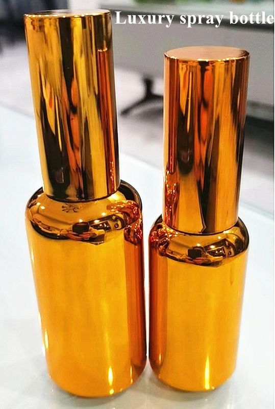 30 ml 50 ml Eletropolimento Ouro Prata Vidro Spray Cosméticos Botelho Ouro cosmético Botelho de Óleo Essencial