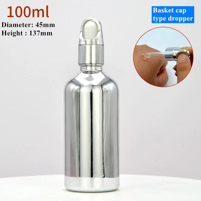 10 ml 20 ml 30 ml 50 ml Electroplate Color Gold Luxury Cosmetic Packaging Garrafas de vidro para uso de óleo essencial
