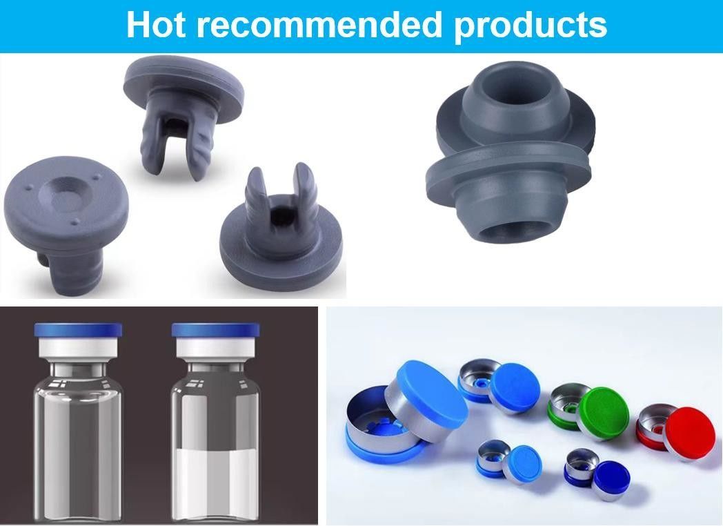 13 mm 20 mm 32 mm Uso Médico Azul Cinza Liofilização Butilo Borracha rolhas para frasco de vidro Garrafa de perfusão de vidro
