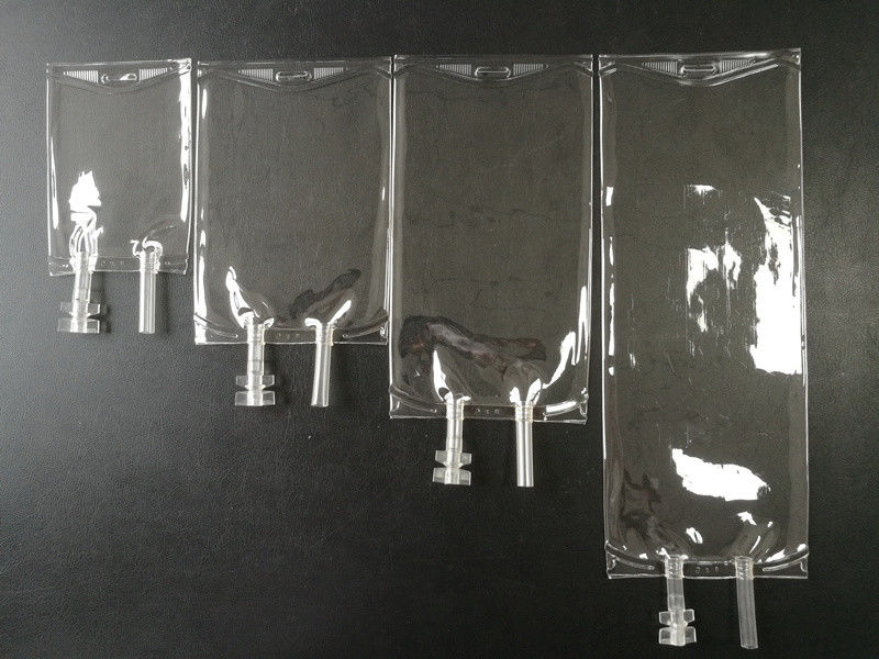 Saco de perfusão de PVC vazio para uso médico Saco de perfusão normal com solução salina de cloreto de sódio 100 ml 250 Cc 500cc Saco de perfusão de PVC de dois portos IV