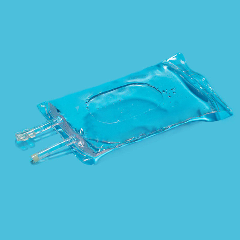 100 ml 250 ml 500 ml Saco de perfusão IV de PVC médico de porta única e porta dupla vazio com rolha
