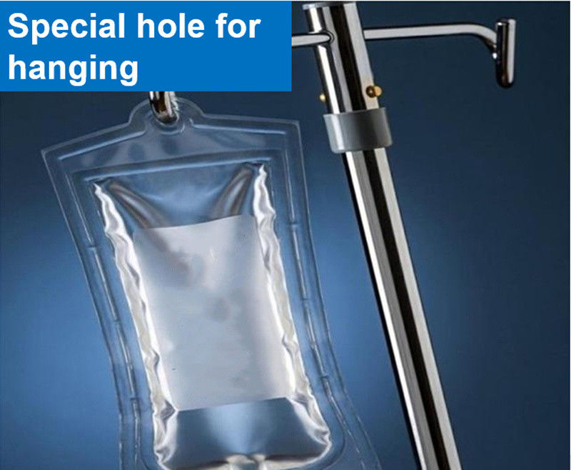 500 ml Saco de Fluido Médico para Solução IV Saco de Infusão de Tubos Duplos Não DEHP Saco IV Vazio Single Port com torção de borboleta
