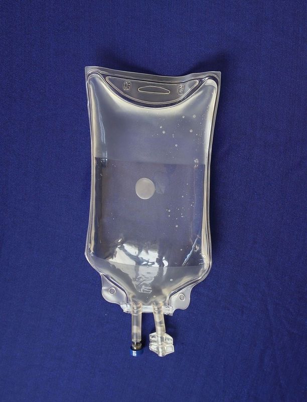 500 ml Saco de Fluido Médico para Solução IV Saco de Infusão de Tubos Duplos Não DEHP Saco IV Vazio Single Port com torção de borboleta