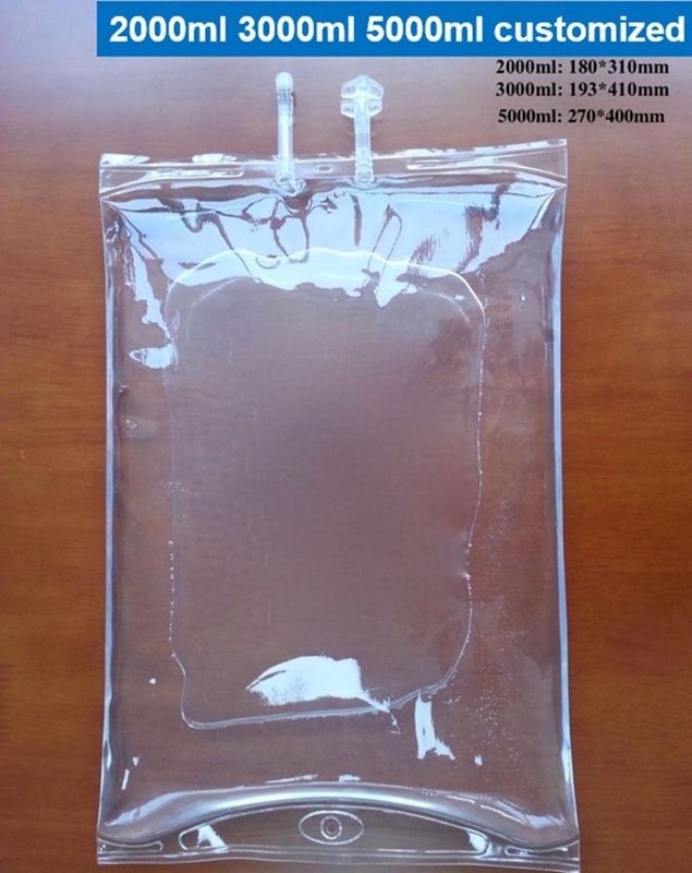 500 ml Saco de Fluido Médico para Solução IV Saco de Infusão de Tubos Duplos Não DEHP Saco IV Vazio Single Port com torção de borboleta