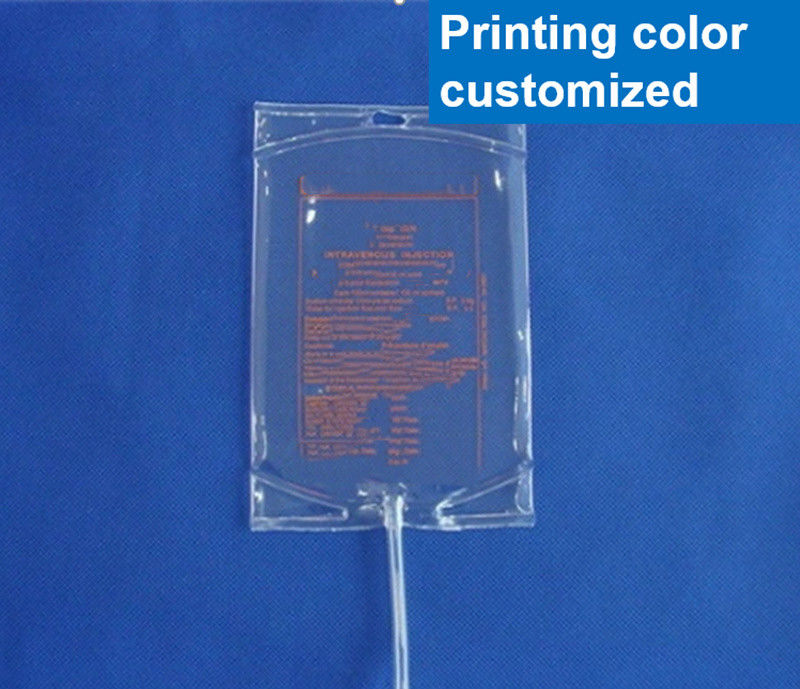 500 ml Saco de Fluido Médico para Solução IV Saco de Infusão de Tubos Duplos Não DEHP Saco IV Vazio Single Port com torção de borboleta