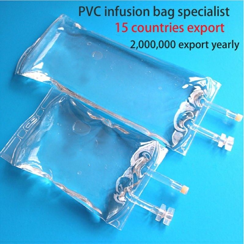 Sacos de perfusão médica PVC descartável 100 ml 250 ml 1000 ml 2000 ml Sacos IV sem Dehp Sacos IV solução líquida