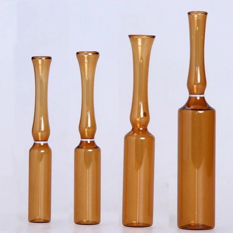 2 ml 5 ml 10 ml Vazio Ampolas de vidro de borosilicato padrão USP Transparente e de cor âmbar para penicilina Injecção Medicina