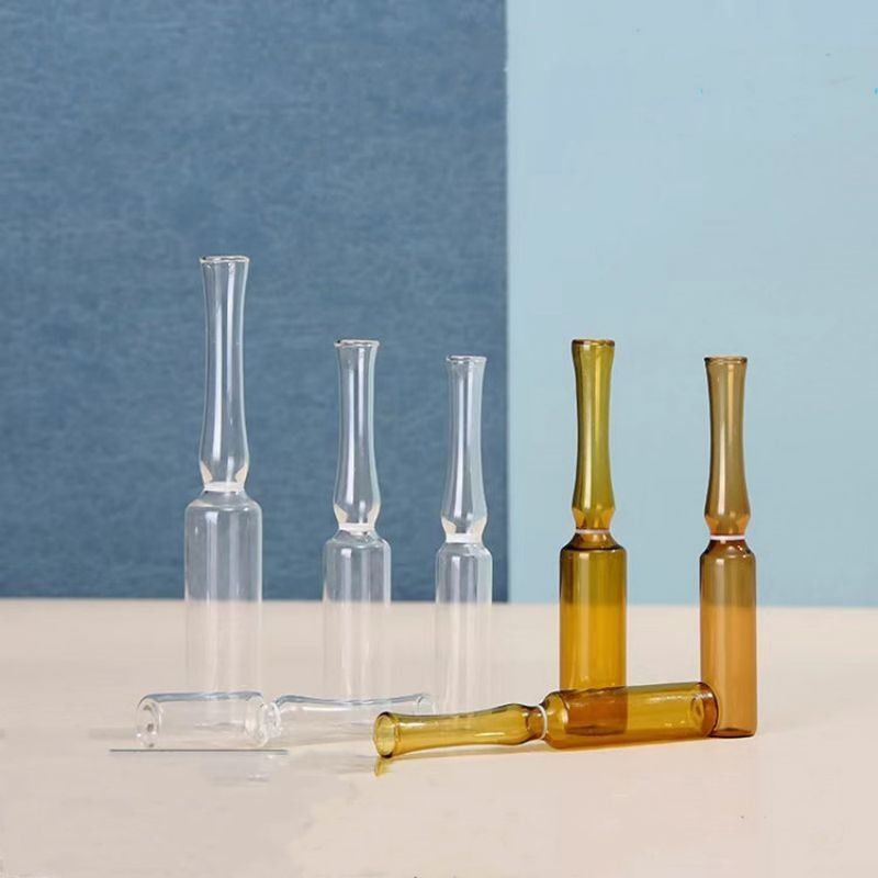 1 ml 2 ml 5 ml Ampola de vidro ISO Standard Standard Chinese Amber Transparente USP Tipo I para Injeção Farmacêutica