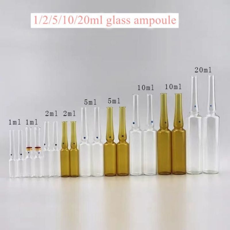 1 ml 2 ml 5 ml Ampola de vidro ISO Standard Standard Chinese Amber Transparente USP Tipo I para Injeção Farmacêutica