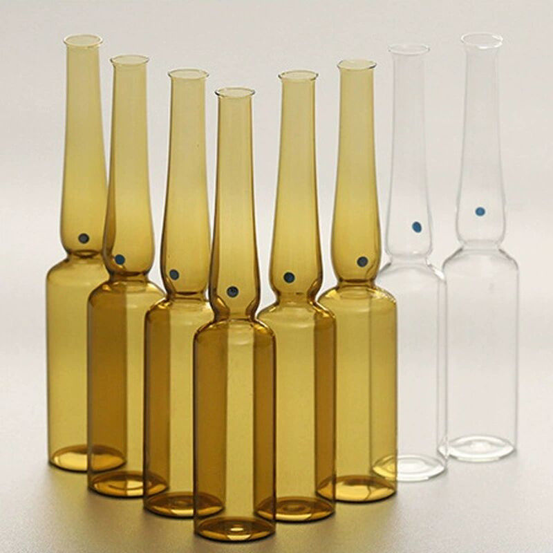 10 ml Ambar Ampolas de vidro padrão USP para antibióticos Garrafas de vidro de ampola de vidro transparentes e moldadas para injecção