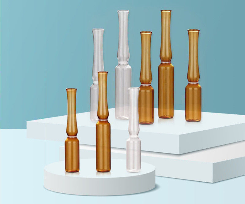 10 ml Ambar Ampolas de vidro padrão USP para antibióticos Garrafas de vidro de ampola de vidro transparentes e moldadas para injecção