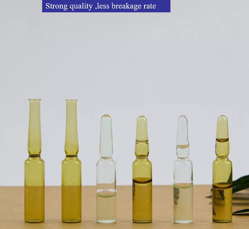 1 ml 2 ml 5 ml 10 ml YBB USP Ampolas de vidro borosilicato vazias para injecção Ampolas de vidro âmbar transparente para Farmac