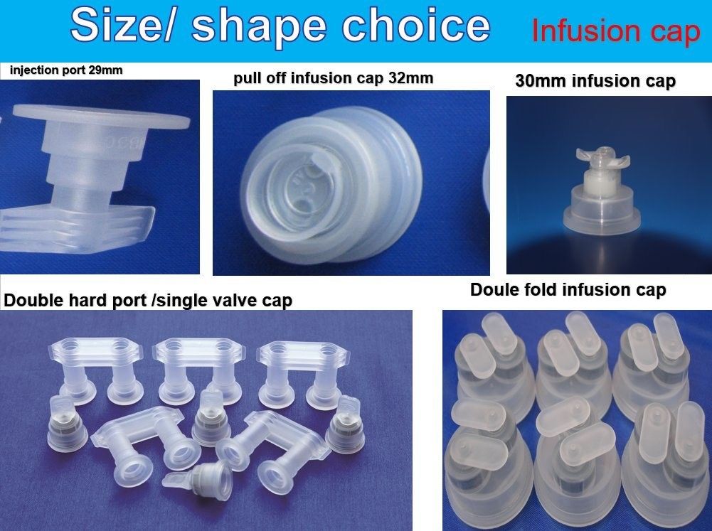 29mm 30mm PP Cap de perfusão para sacos de perfusão de película IV não de PVC Euro Cap para frasco de perfusão de plástico