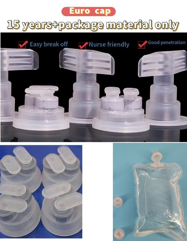 29mm 30mm PP Cap de perfusão para sacos de perfusão de película IV não de PVC Euro Cap para frasco de perfusão de plástico