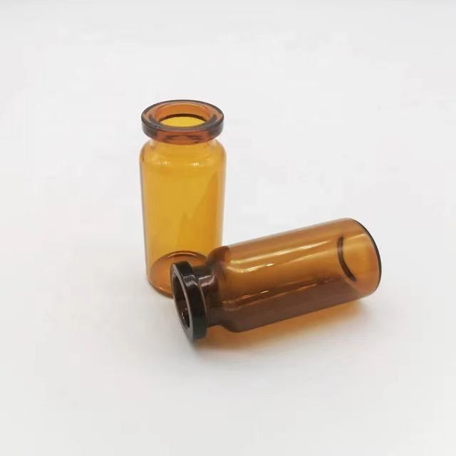 Vial de vidro estéril de prescrição farmacêutica personalizado 5 ml 7 ml 10 ml Vial de vidro de injecção tubular de âmbar transparente