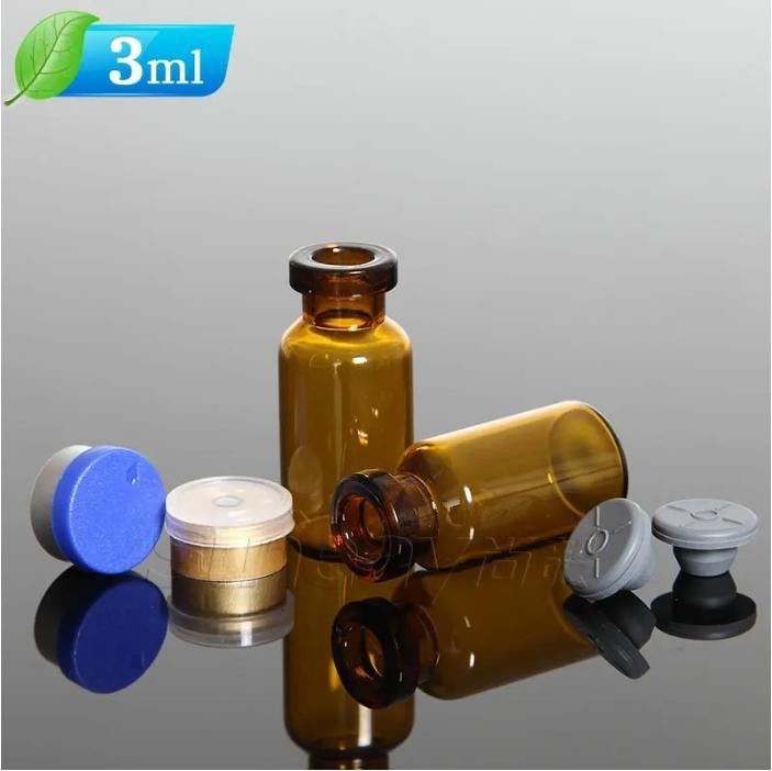 5 ml 7 ml Vidro borosilicato transparente e marrom Fálculas de vidro tubular para injecção para vacina com tampa de plástico de alumínio