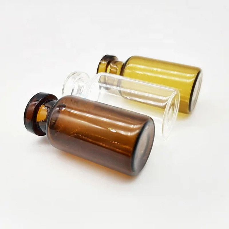 5 ml 7 ml Vidro borosilicato transparente e marrom Fálculas de vidro tubular para injecção para vacina com tampa de plástico de alumínio