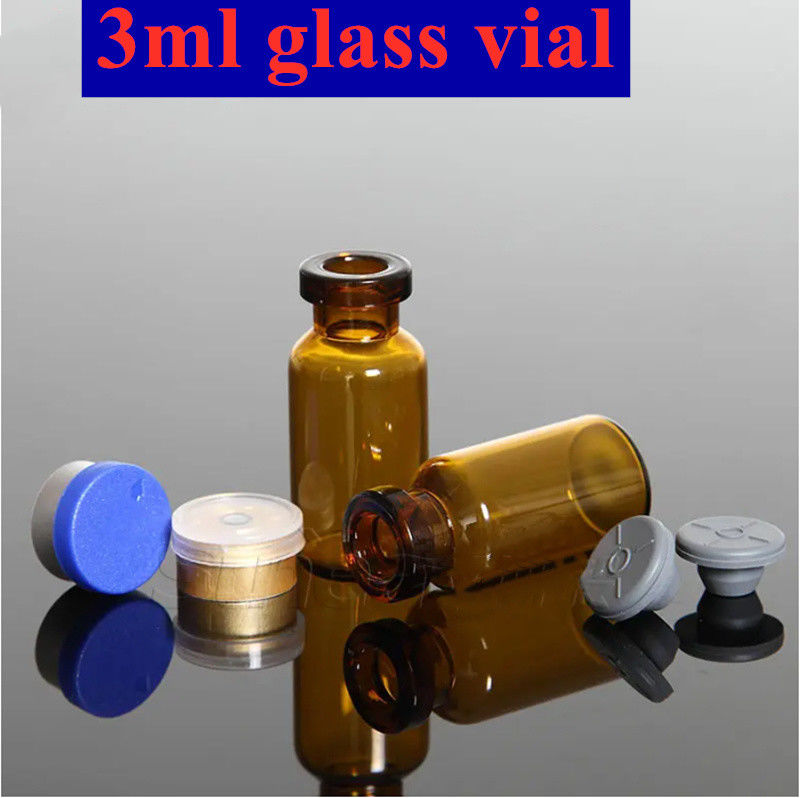 Frasco de vidro moldeado Tipo I Frasco de vidro médico 10 ml Com rolha de borracha