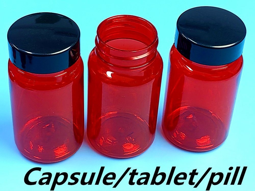 100 ml de Pet Red Farmacêutico Prescrição de pílula recipiente frasco Suplemento Nutricional cápsula Frasco de medicamento de proteína