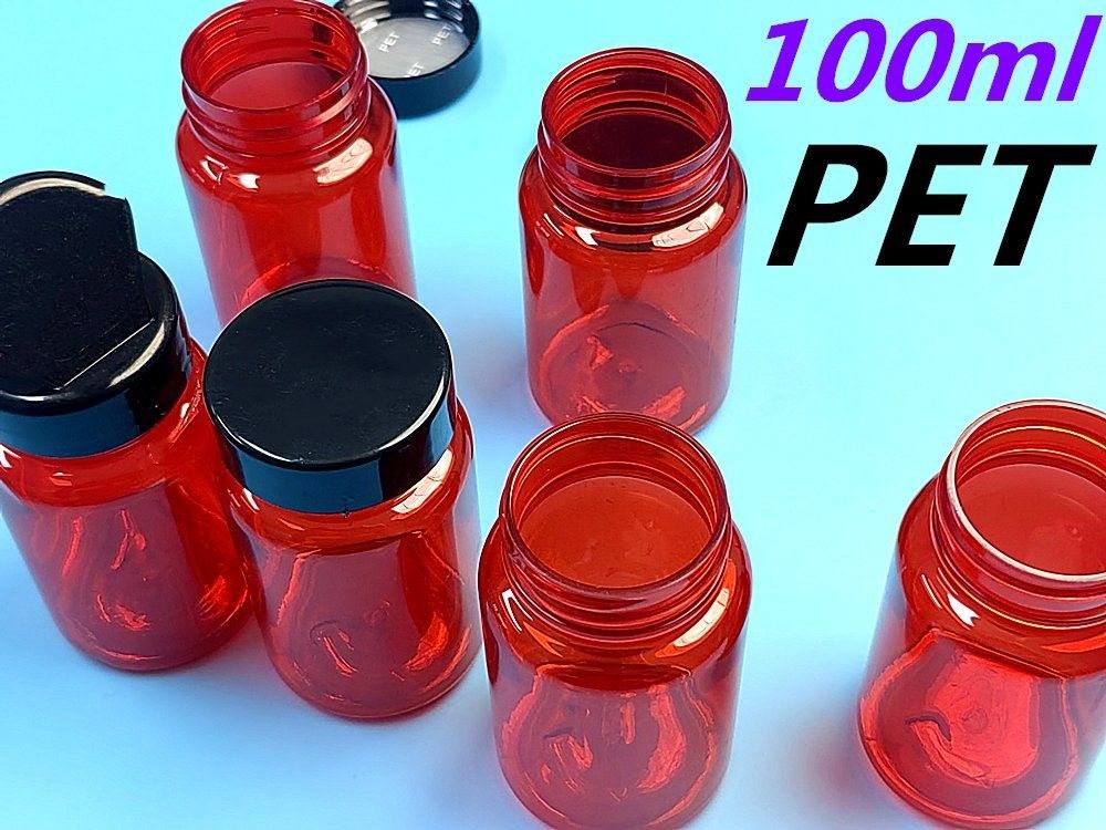 100 ml de alta qualidade comprimido para animais de estimação vermelho vazio