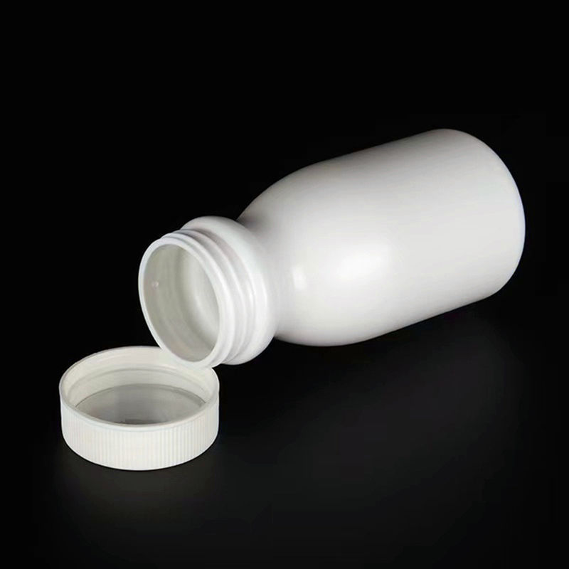 Vazio Redondo 50 ml 100 ml 150 ml Cápsula de HDPE Branca Comprimidos Pilhas Garrafas Suplementos de Plástico Garrafa de medicamento de plástico PE