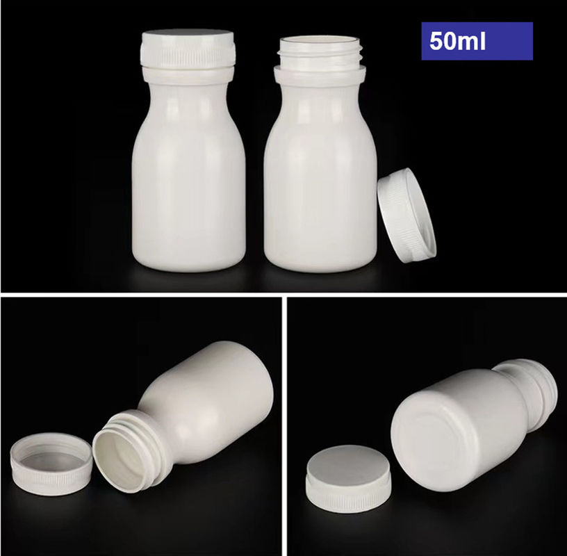 Vazio Redondo 50 ml 100 ml 150 ml Cápsula de HDPE Branca Comprimidos Pilhas Garrafas Suplementos de Plástico Garrafa de medicamento de plástico PE