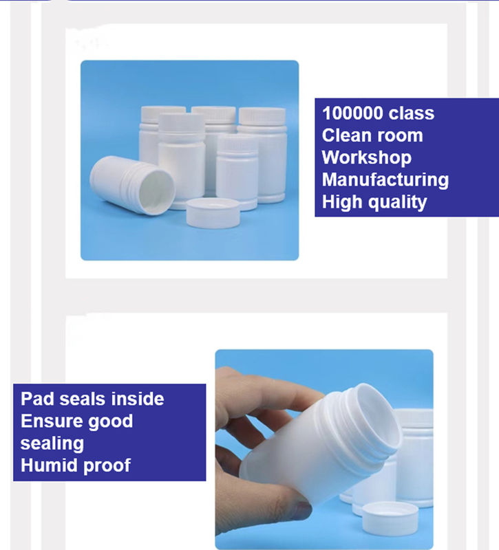30 ml 50 ml 100 ml PE branco plástico vazio Cápsula de vitaminas Suplemento de saúde comprimido Medicina cápsula de pílula frascos