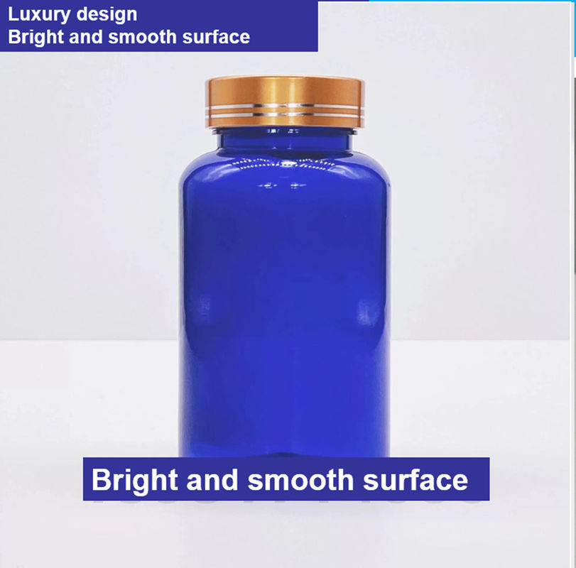 Botelha de plástico de suplemento vitamínico PET cápsula comprimido comprimido Botelha azul 100 ml 120 ml recipiente de plástico frasco de remédio