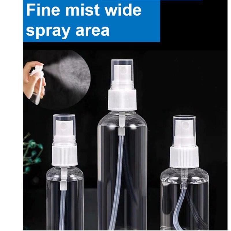 Tamanho de viagem portátil plástico vazio PET Spray Bottle de álcool Desinfetante para as mãos bomba de spray branco corpo frasco de spray plástico