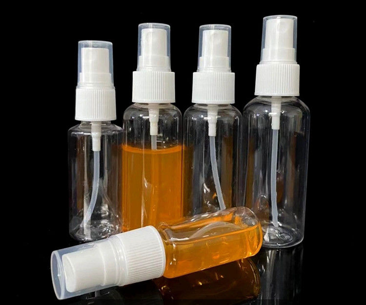 cosmético 30ml 50ml 60ml 100ml 120ml frasco redondo PET vazio borbulha fina plástico spray para perfume borbulha fina sprayer garrafas