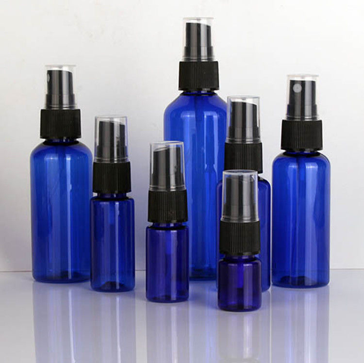 60 ml 120 ml 355 ml azul Desinfetante de mãos de plástico, cuidados com a pele, shampoo, spray, garrafa PET, cosmético transparente, spray de plástico, garrafas