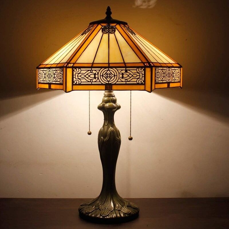 Hexagon 30cm 40cm Hotel Lâmpada de mesa de luxo Bar Quarto de dormir Sala de estar Dormitório Lâmpada de mesa de vidro colorido LED feita à mão
