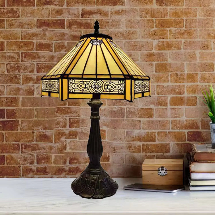 30cm Hexagon Estúdio Retro Quente Quarto Casa Lâmpada Decorativa Artística Turca Lâmpada de Mesa de Luxo