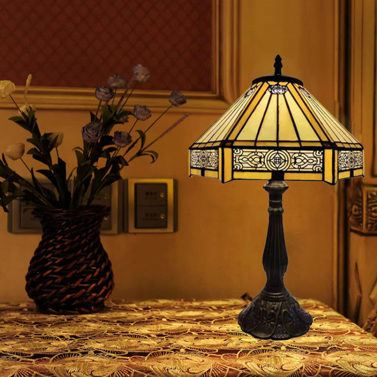 Lâmpada de mesa vintage de 30cm de hotel bar quarto sala de estar dormitório hotel LED de vidro pintado