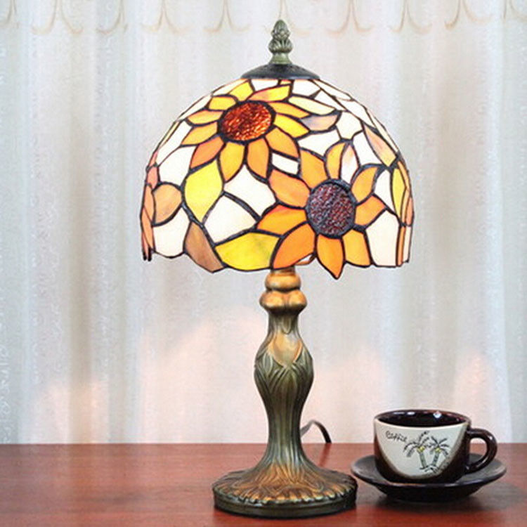 Flor europeia retro nostalgia criativa café quarto sala de estar leitura luz lâmpada de mesa luxo lâmpada de mesa de noite