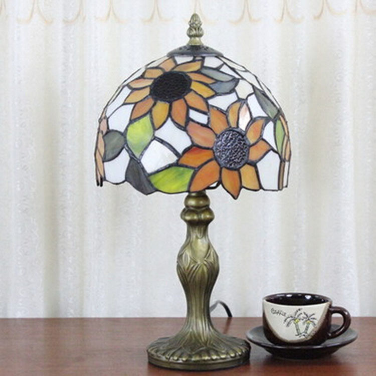 Flor europeia retro nostalgia criativa café quarto sala de estar leitura luz lâmpada de mesa luxo lâmpada de mesa de noite