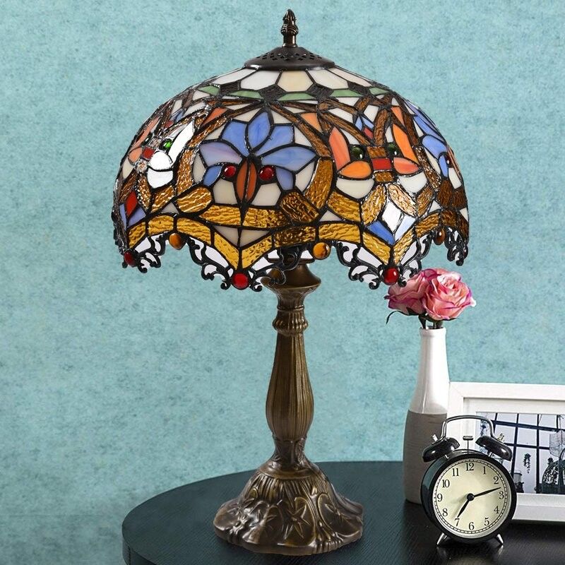 9 polegadas 12 polegadas Mediterrâneo feito à mão vidro colorido lâmpada decorativa Sala de estar Sala de jantar Bar Lâmpada de mesa de vidro