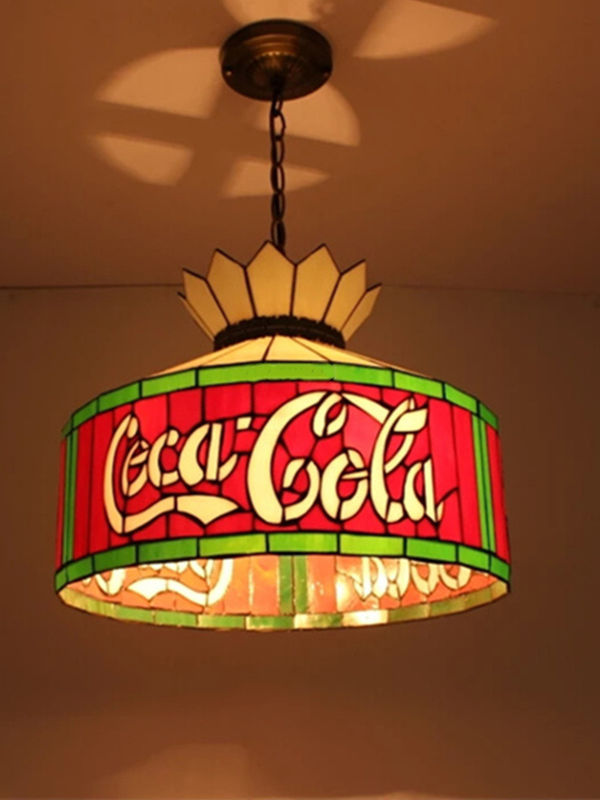 12' Bar Restaurante Café Sala de Jantar Luz Suspendida Luz de Tecto Luz Vermelha Vidro colorido LED Lâmpadas de Lâmpadas