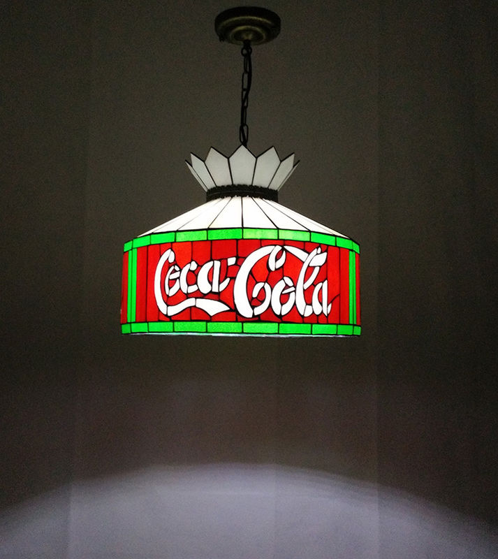 12' Bar Restaurante Café Sala de Jantar Luz Suspendida Luz de Tecto Luz Vermelha Vidro colorido LED Lâmpadas de Lâmpadas