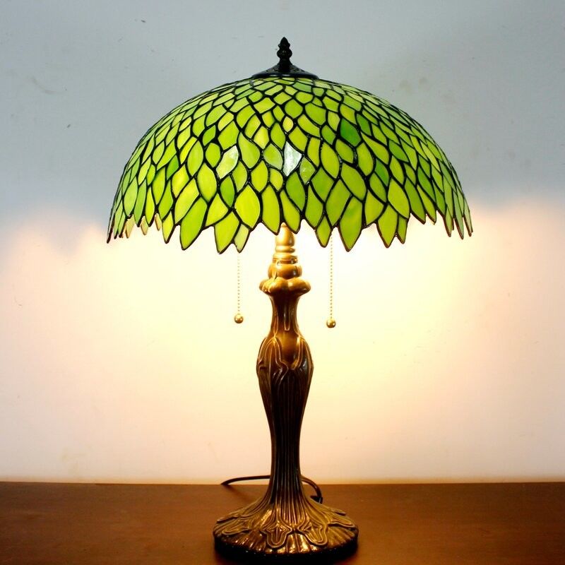 Lâmpada de mesa de vidro colorido de cristal verde Luz de leitura Lâmpada de mesa de vidro colorido para sala de estar Luz de quarto interior