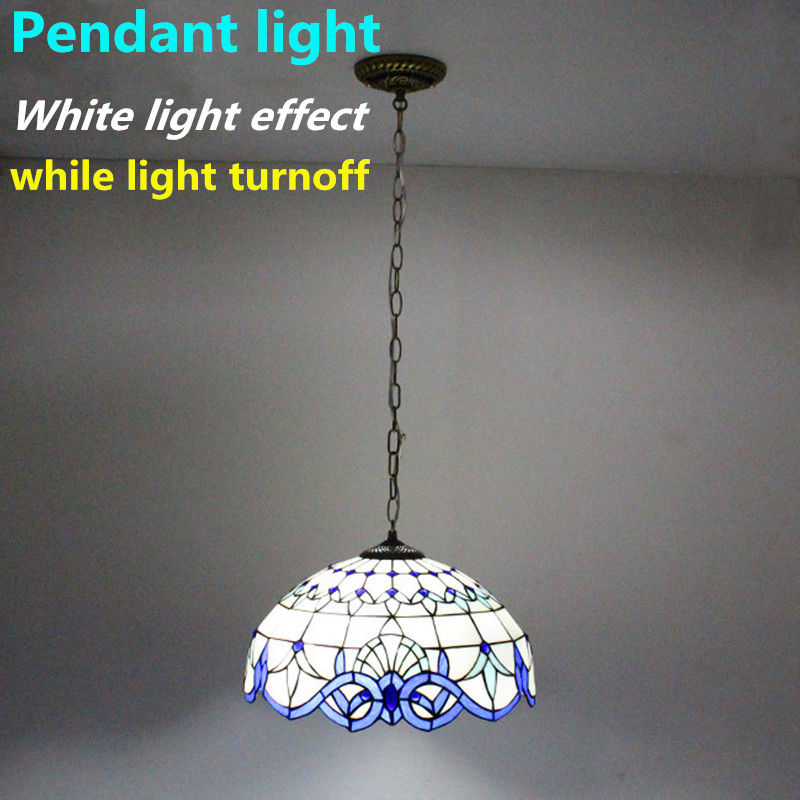 Retro Stain Pendant Light Vitrificado Vitoriano Pendente Luz de Vidro Lâmpada de Pendente Para Sala de jantar Sala de estar Estudo de cozinha